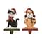 Glitzhome® 8" Wooden & Metal Cat & Dog Stocking Holder Set